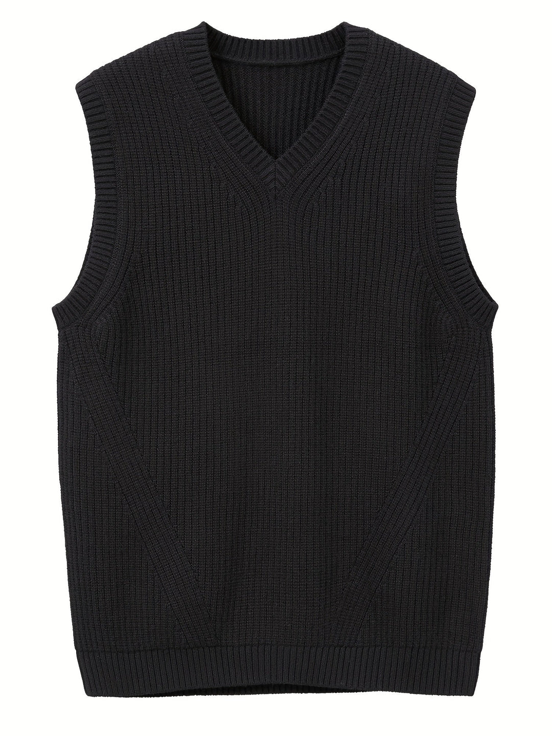 Men's Ribbed Knit V-Neck Sweater Vest