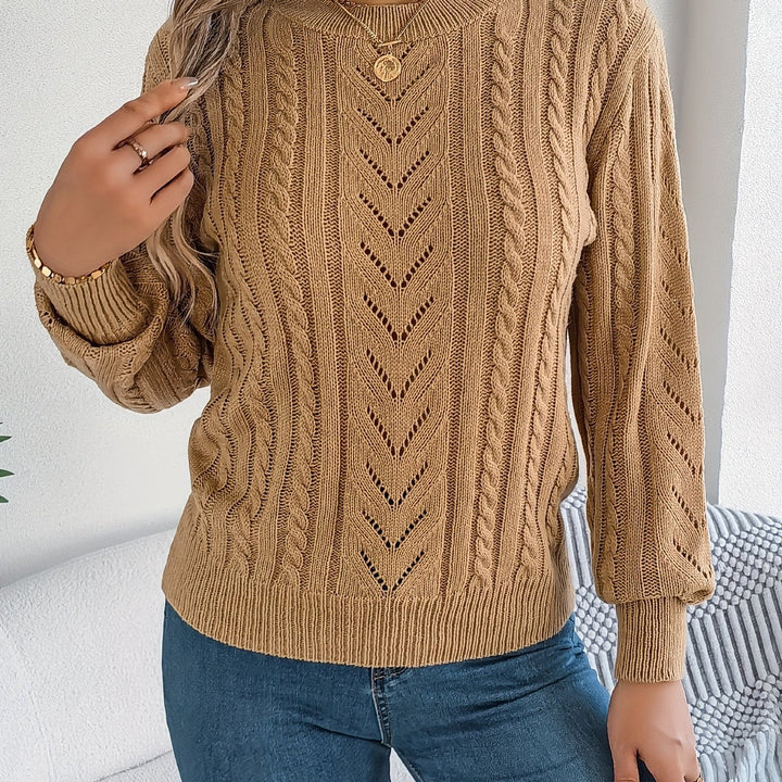 Women's Cable Knit Pointelle Sweater
