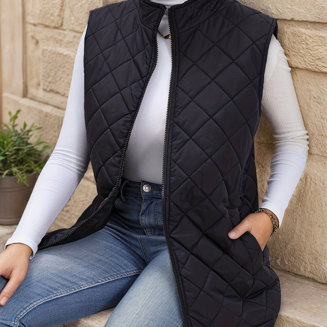 Women's Quilted Zip-Up Puffer Vest