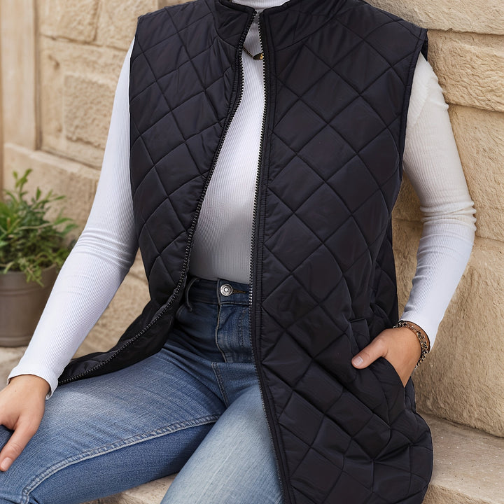 Women's Quilted Zip-Up Puffer Vest