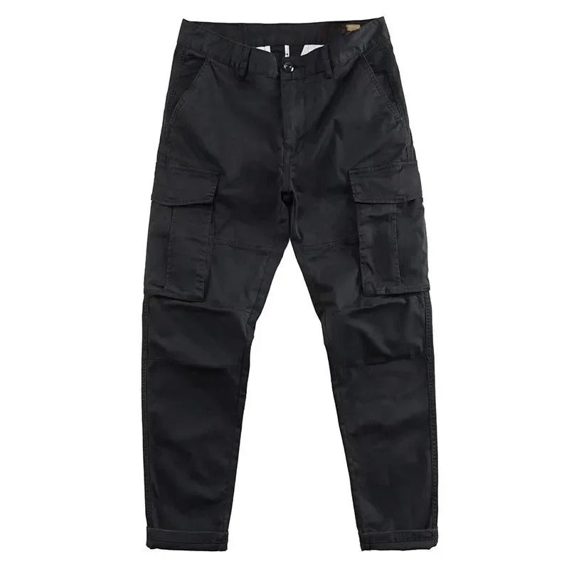 Men's Cotton Cargo Pants with Tapered Fit