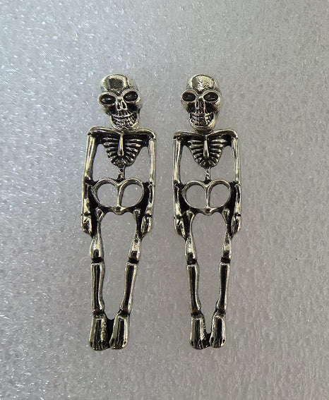 Women's Skull Stud Skeleton Drop Halloween Earrings