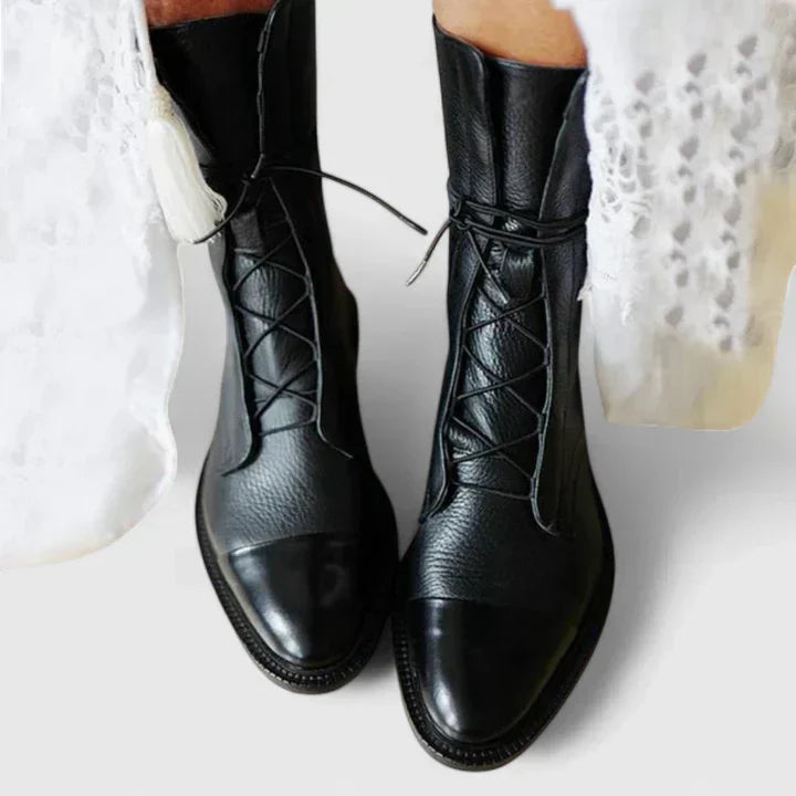 Women's Leather Lace-Up Orthopedic Boots with Arch Support