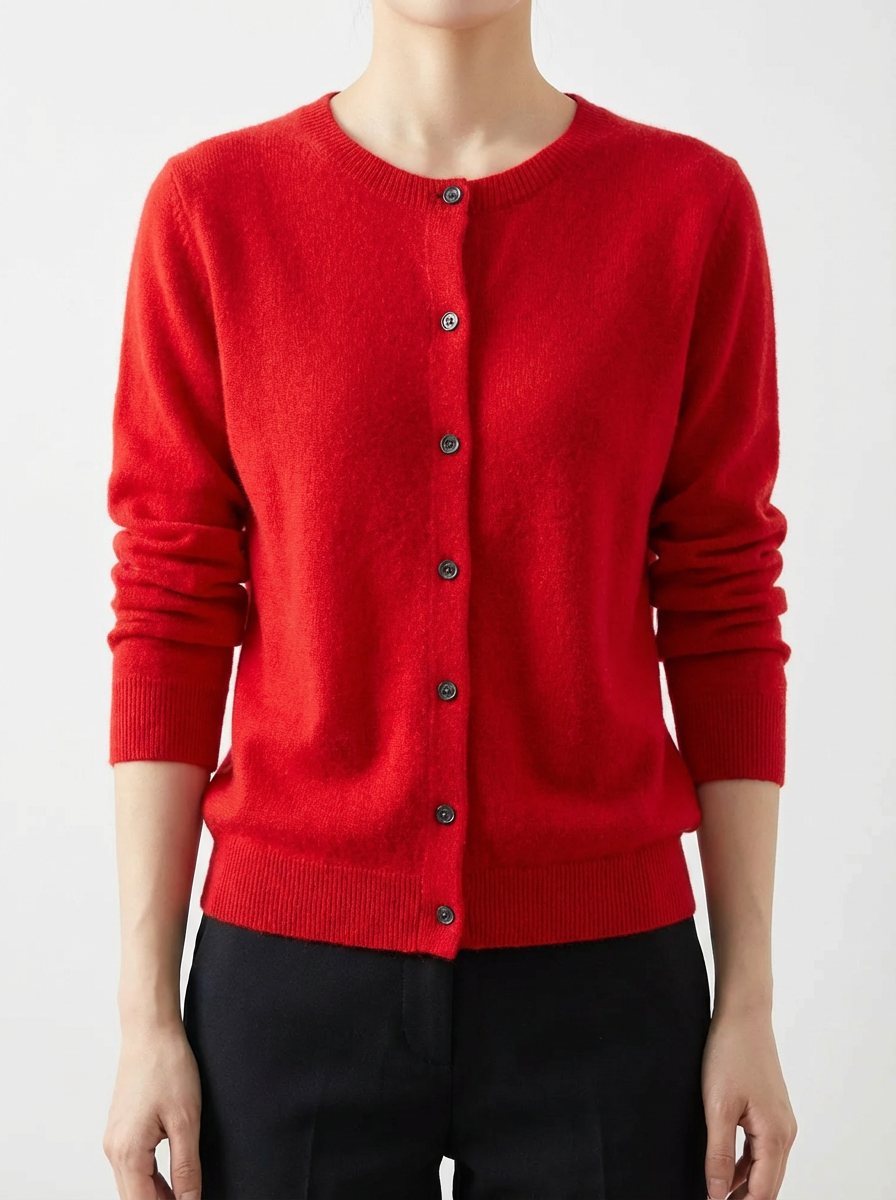 Women's Merino Wool Cardigan with Relaxed Fit