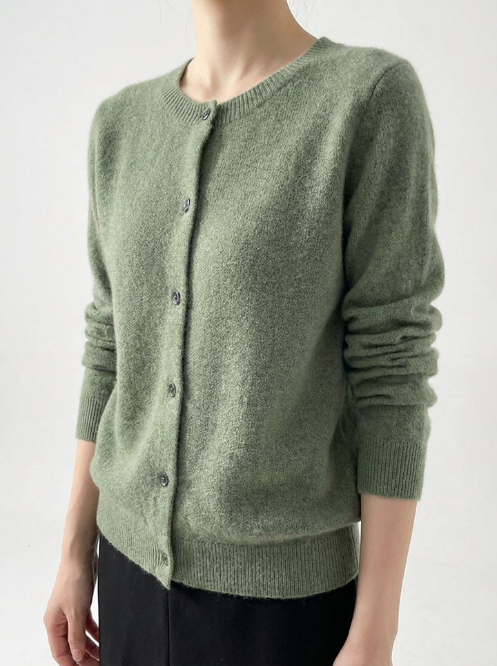 Women's Merino Wool Cardigan with Relaxed Fit