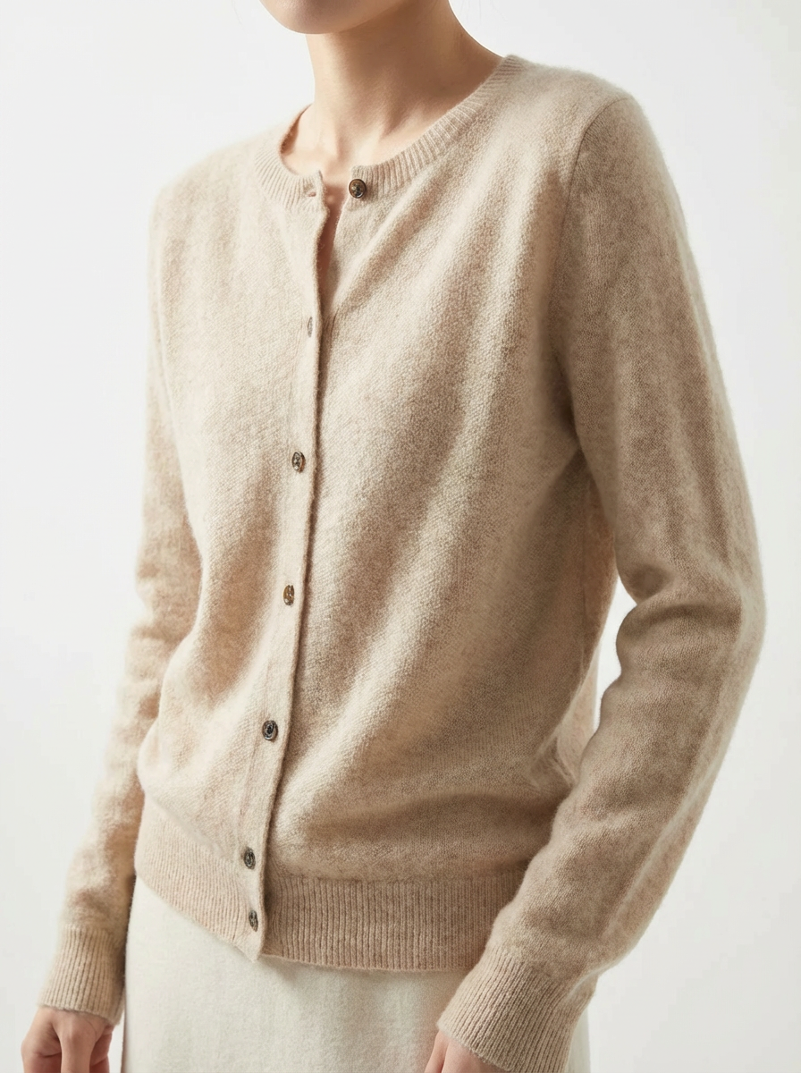 Women's Merino Wool Cardigan with Relaxed Fit