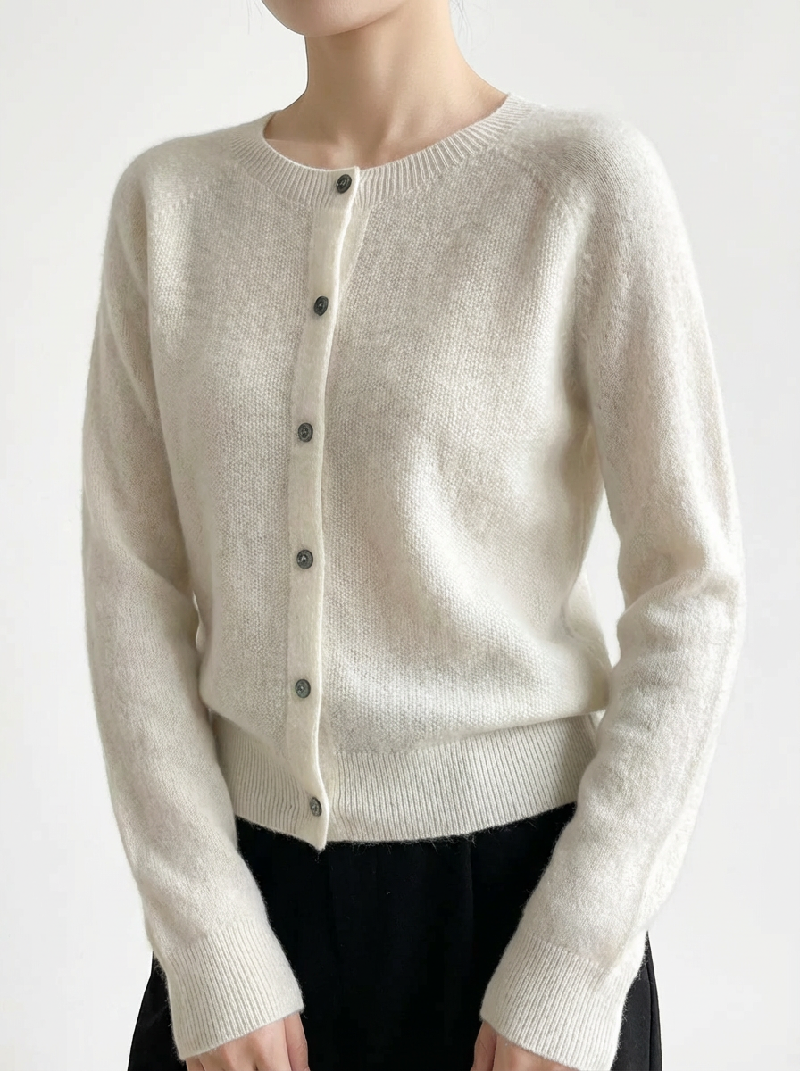 Women's Merino Wool Cardigan with Relaxed Fit