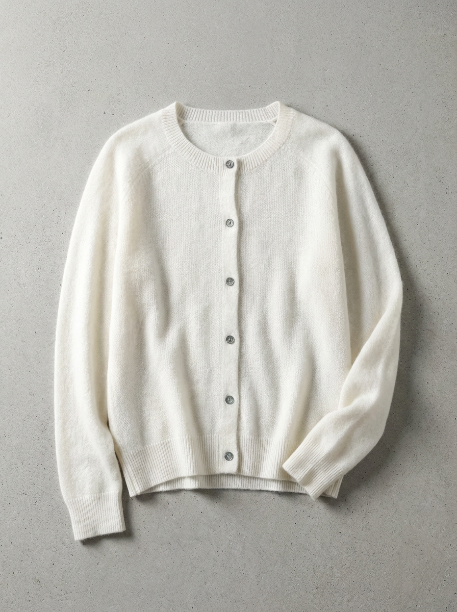 Women's Merino Wool Cardigan with Raglan Sleeves
