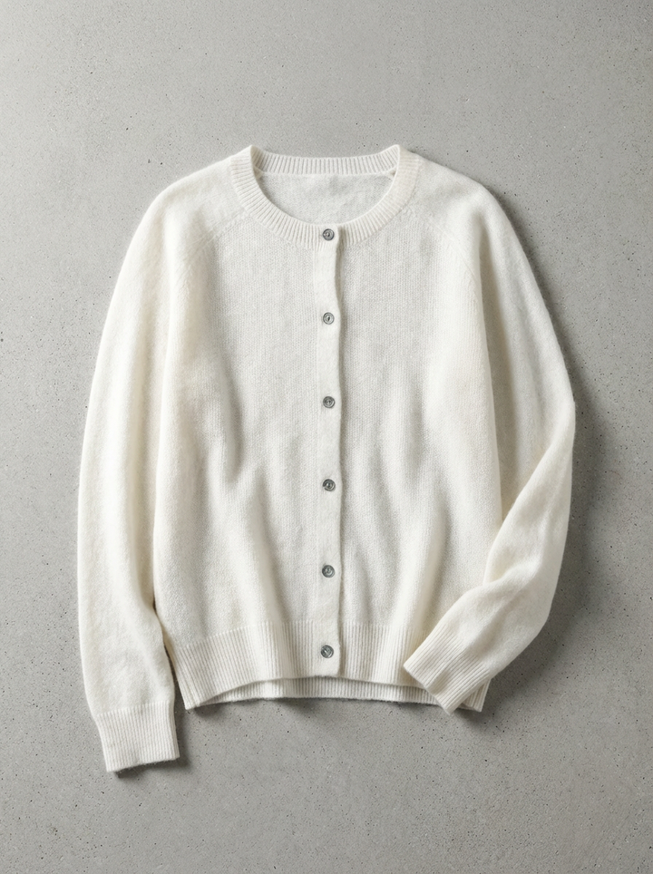 Women's Merino Wool Cardigan with Raglan Sleeves