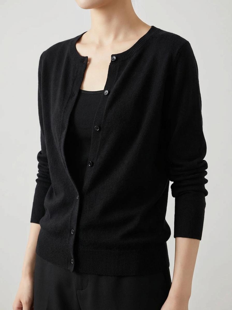 Women's Merino Wool Cardigan with Relaxed Fit