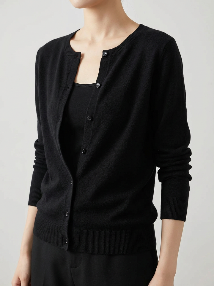 Women's Merino Wool Cardigan with Relaxed Fit