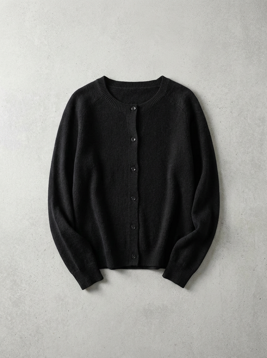 Women's Merino Wool Cardigan with Raglan Sleeves