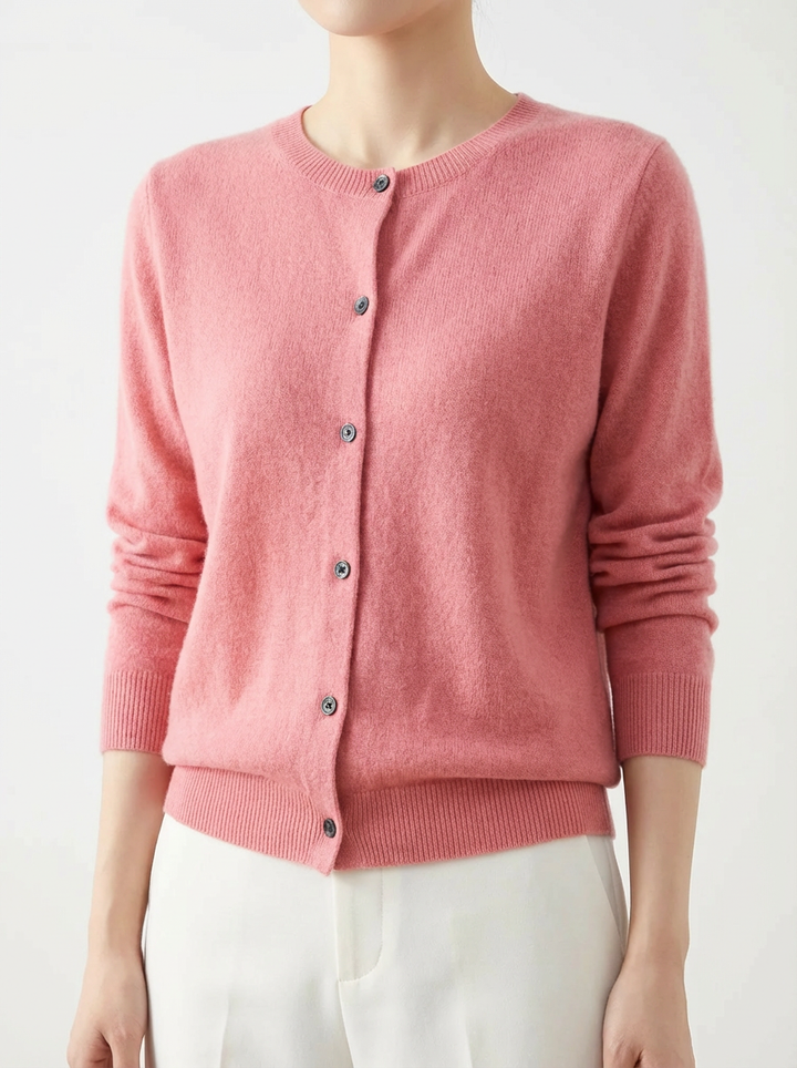 Women's Merino Wool Cardigan with Relaxed Fit