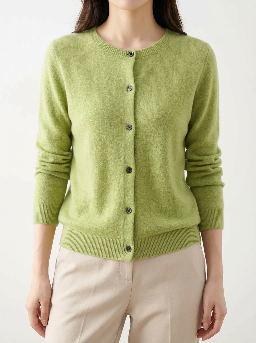 Women's Merino Wool Cardigan with Relaxed Fit