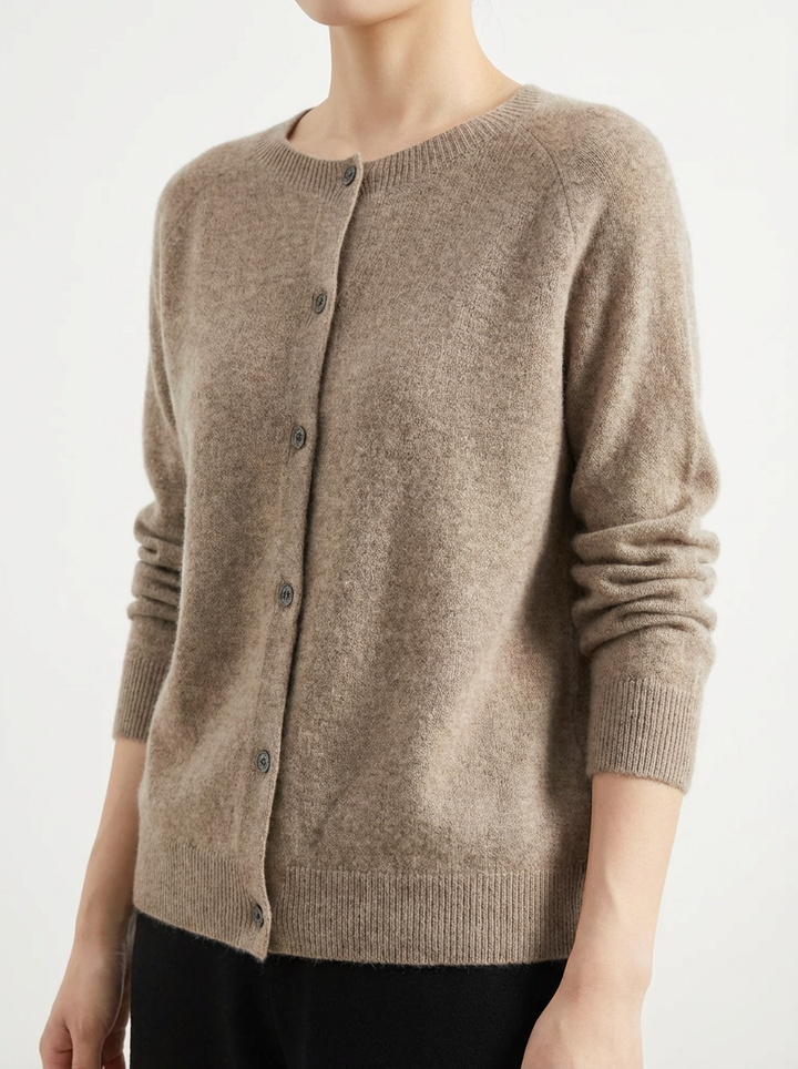 Women's Merino Wool Cardigan with Relaxed Fit