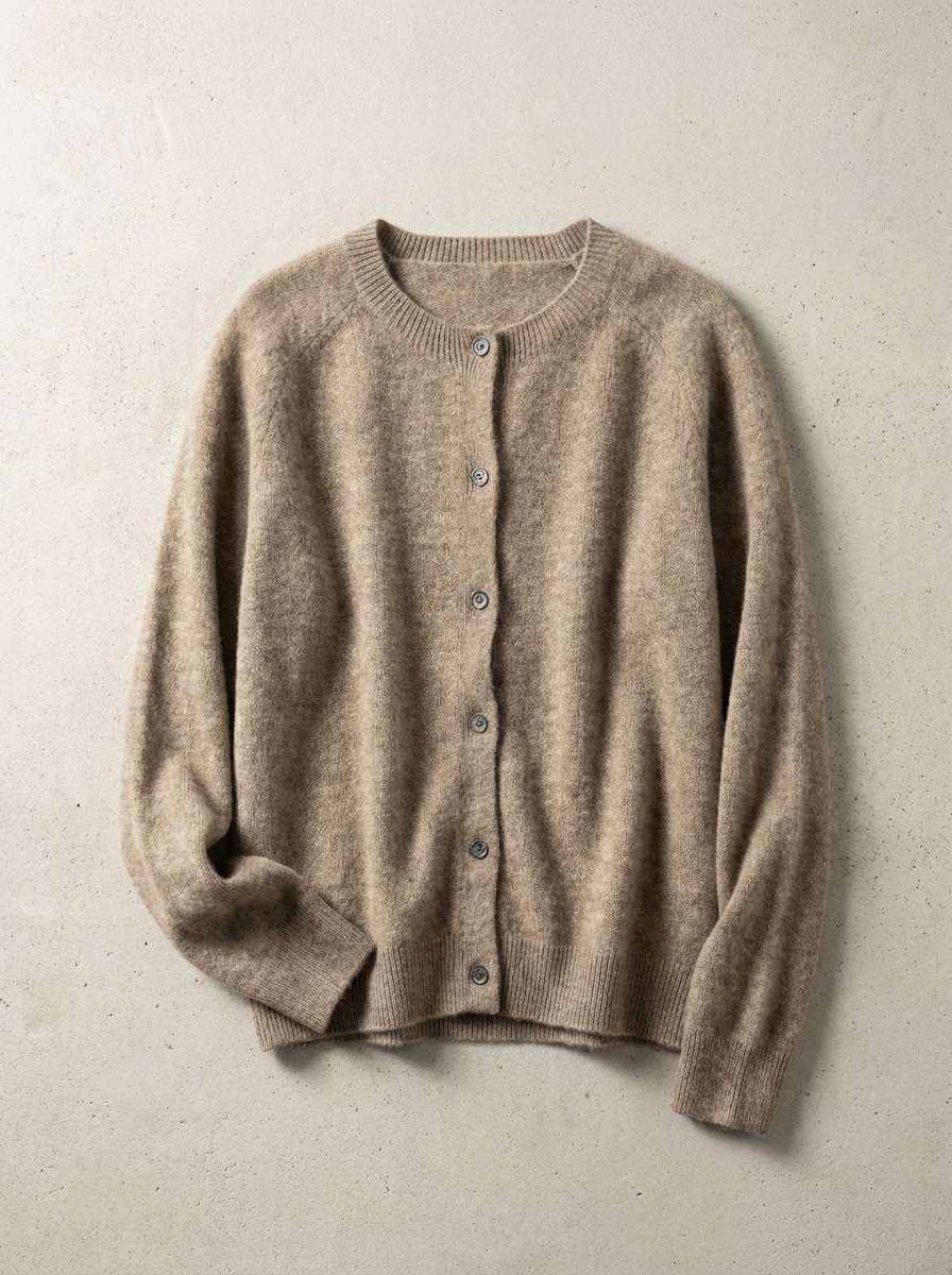 Women's Merino Wool Cardigan with Raglan Sleeves