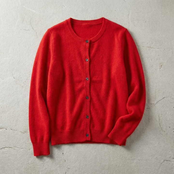 Women's Cotton Blend Cardigan with O-Neck Relaxed Fit