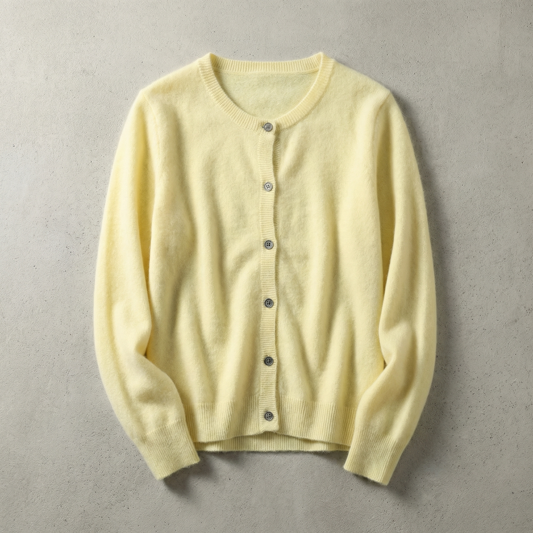 Women's Cotton Blend Cardigan with O-Neck Relaxed Fit