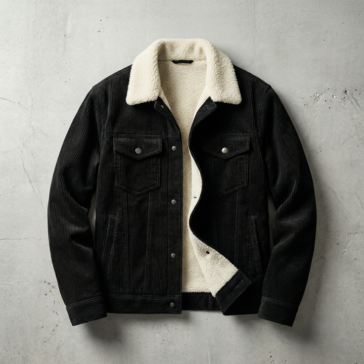 Men's Sherpa-Lined Corduroy Trucker Jacket in a Tailored Fit
