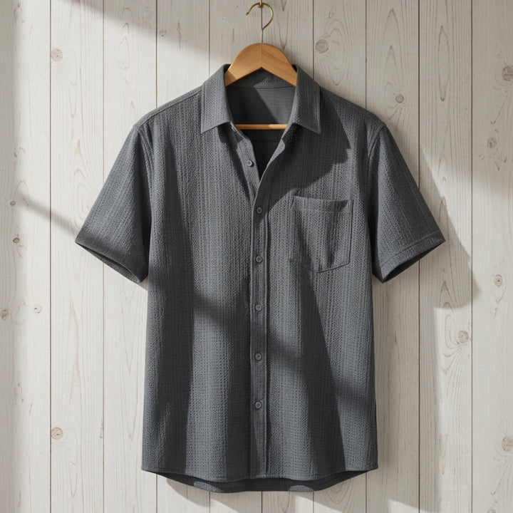 Men's Seersucker Textured Pocket Shirt