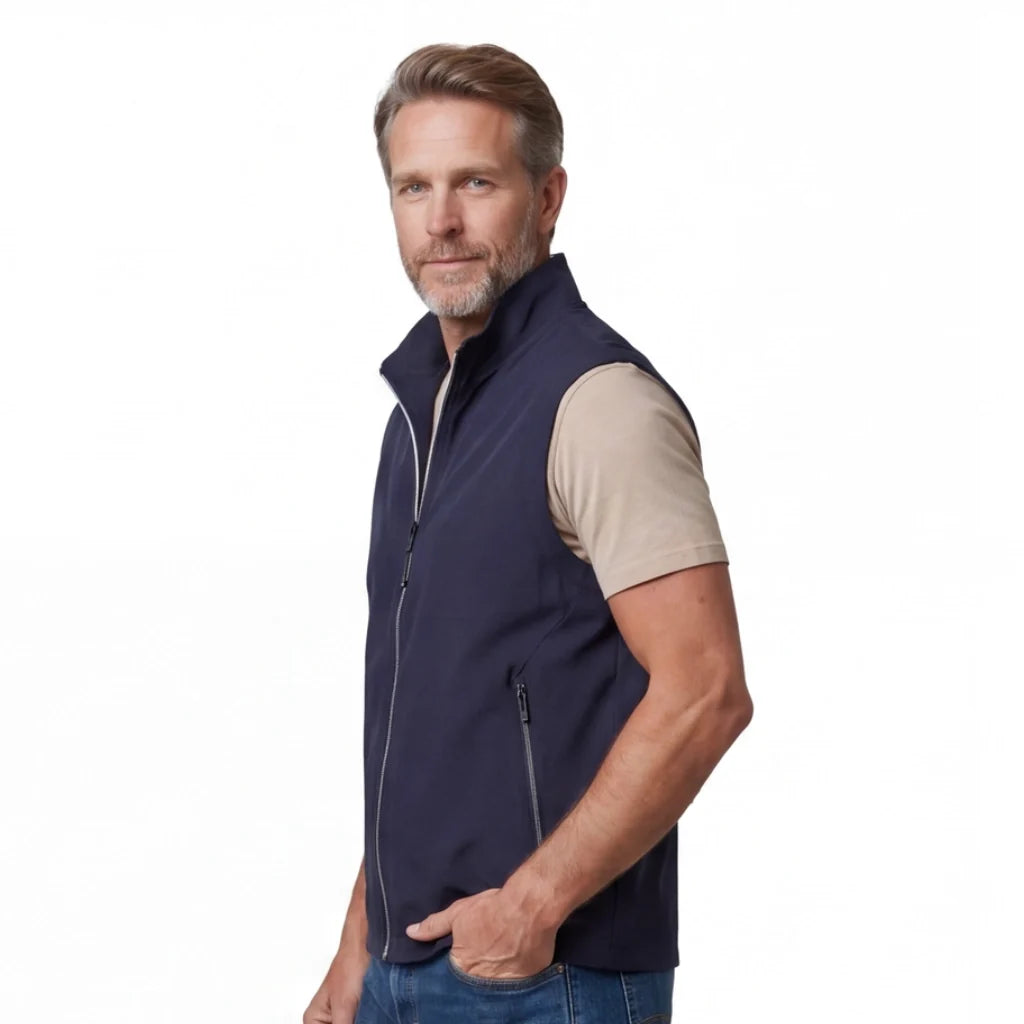Zip-Up Utility Vest with Stand Collar