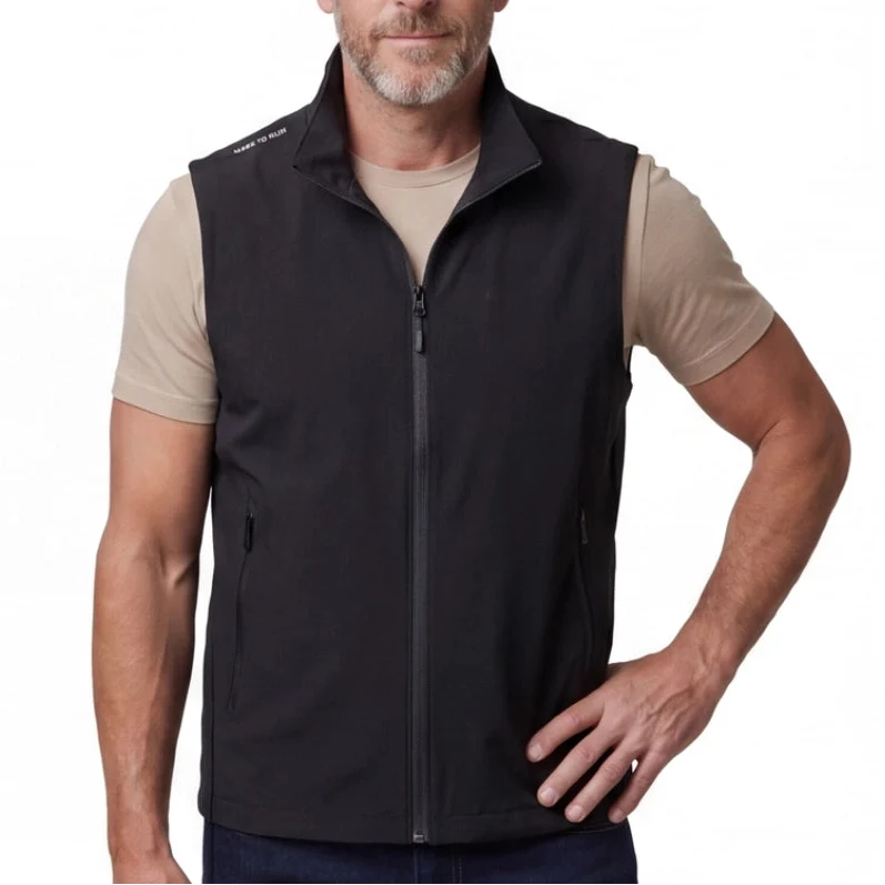 Zip-Up Utility Vest with Stand Collar