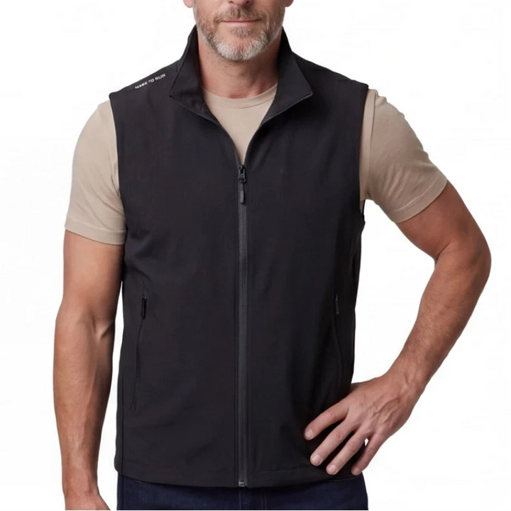 Zip-Up Utility Vest with Stand Collar
