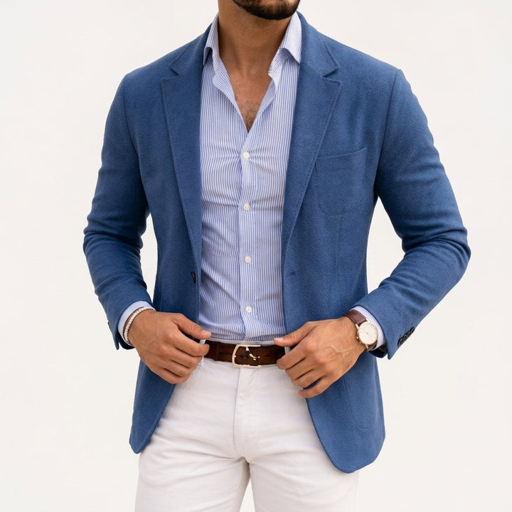 Men's Cotton Blend Knit Blazer in Modern Fit