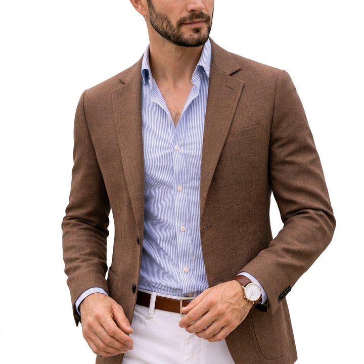 Men's Cotton Blend Knit Blazer in Modern Fit