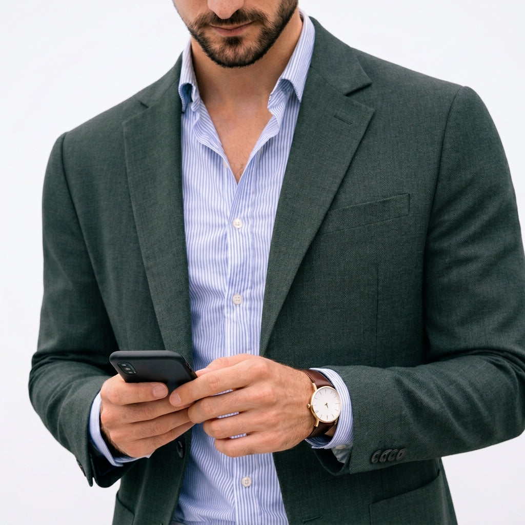 Men's Cotton Blend Knit Blazer in Modern Fit