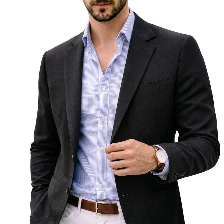 Men's Cotton Blend Knit Blazer in Modern Fit