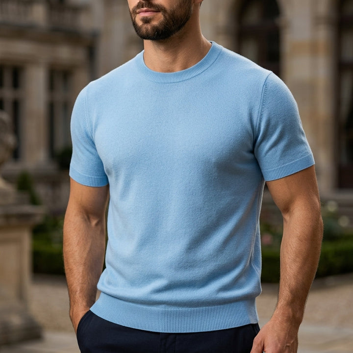 Short Sleeve Crew Neck Knit T-Shirt
