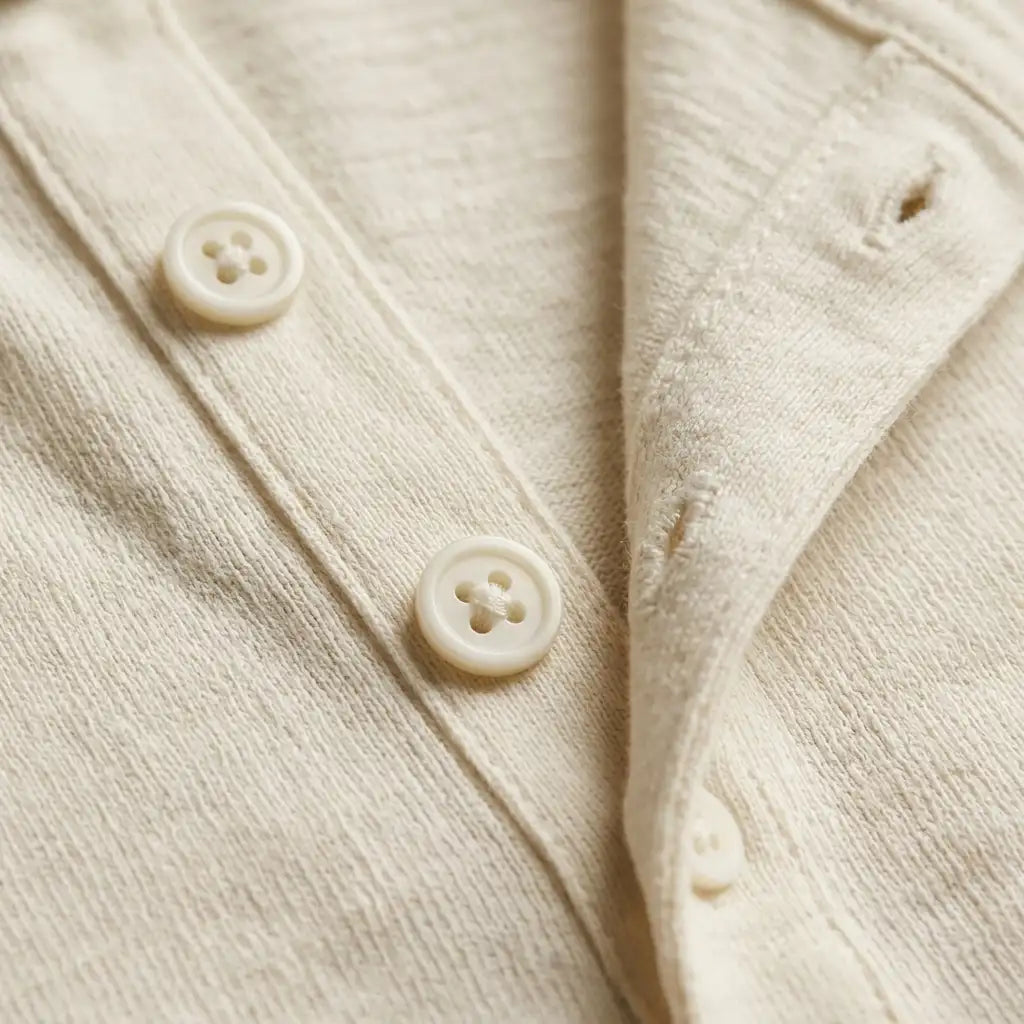 Men's Cotton Blend Long Sleeve Henley with Button Placket