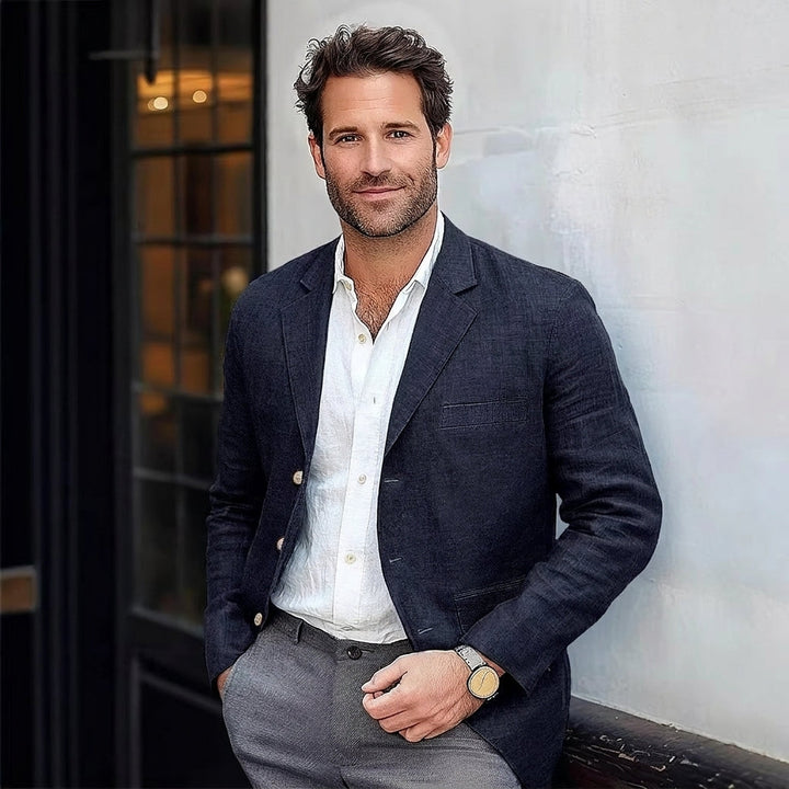 Men's Tailored Linen Blazer