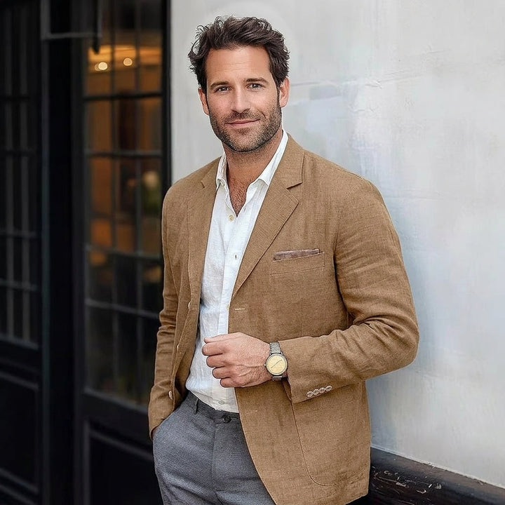 Men's Tailored Linen Blazer