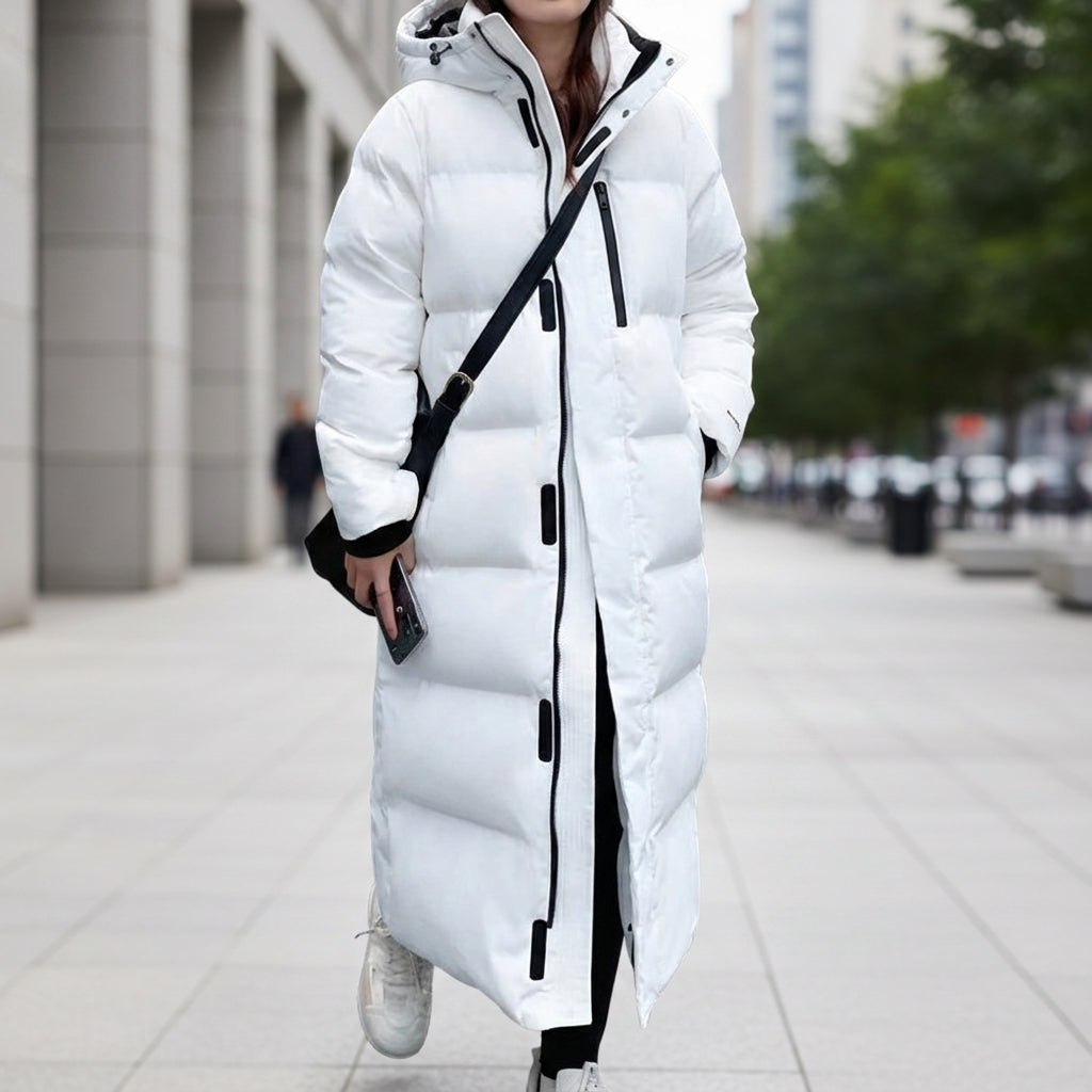 Women's Waterproof Long Hooded Puffer Parka