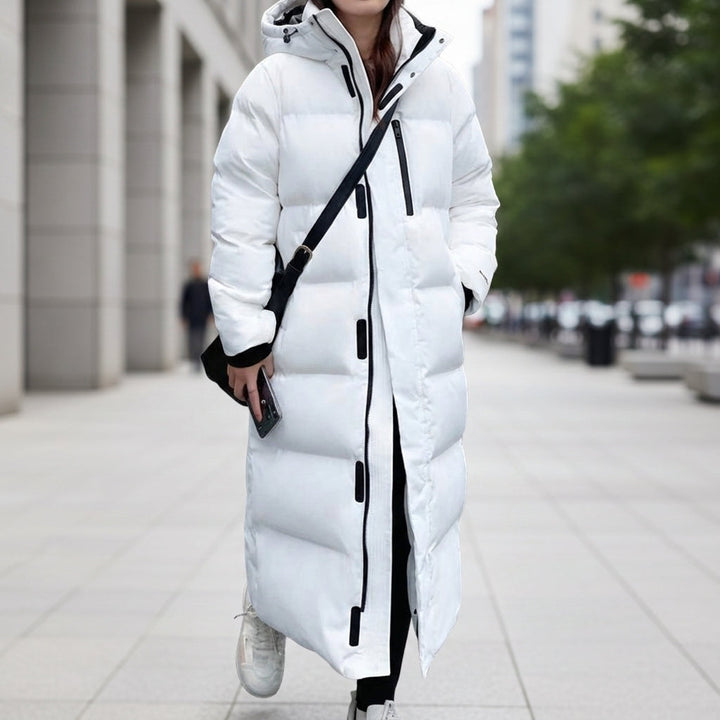 Women's Waterproof Long Hooded Puffer Parka
