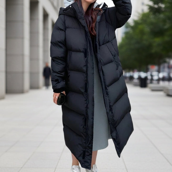 Women's Waterproof Long Hooded Puffer Parka