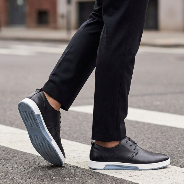 Men's Perforated Lace-Up Sneakers in Business Casual Style
