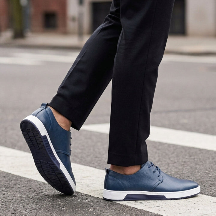 Men's Perforated Lace-Up Sneakers in Business Casual Style