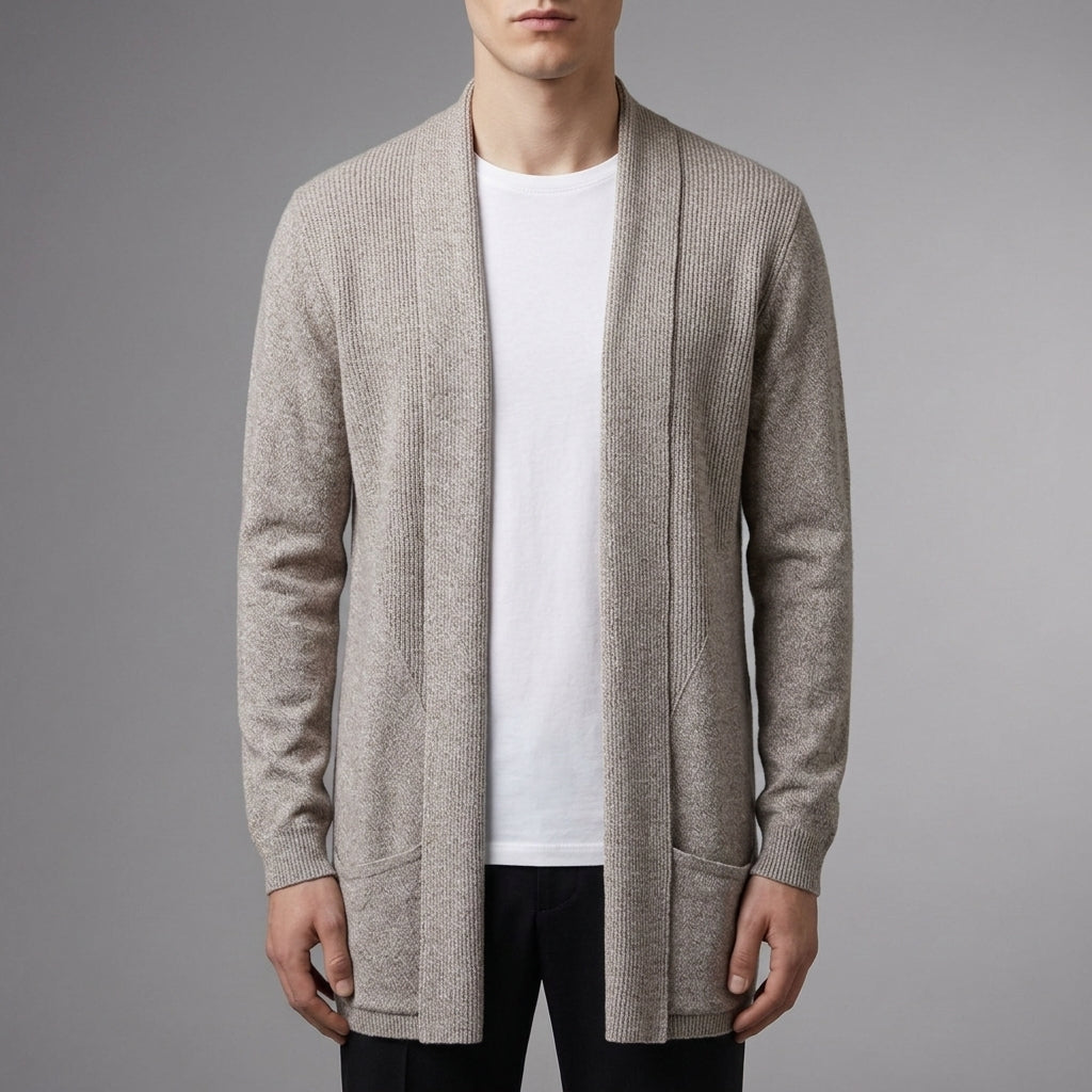 Men's Lightweight Drape Cardigan with Shawl Collar