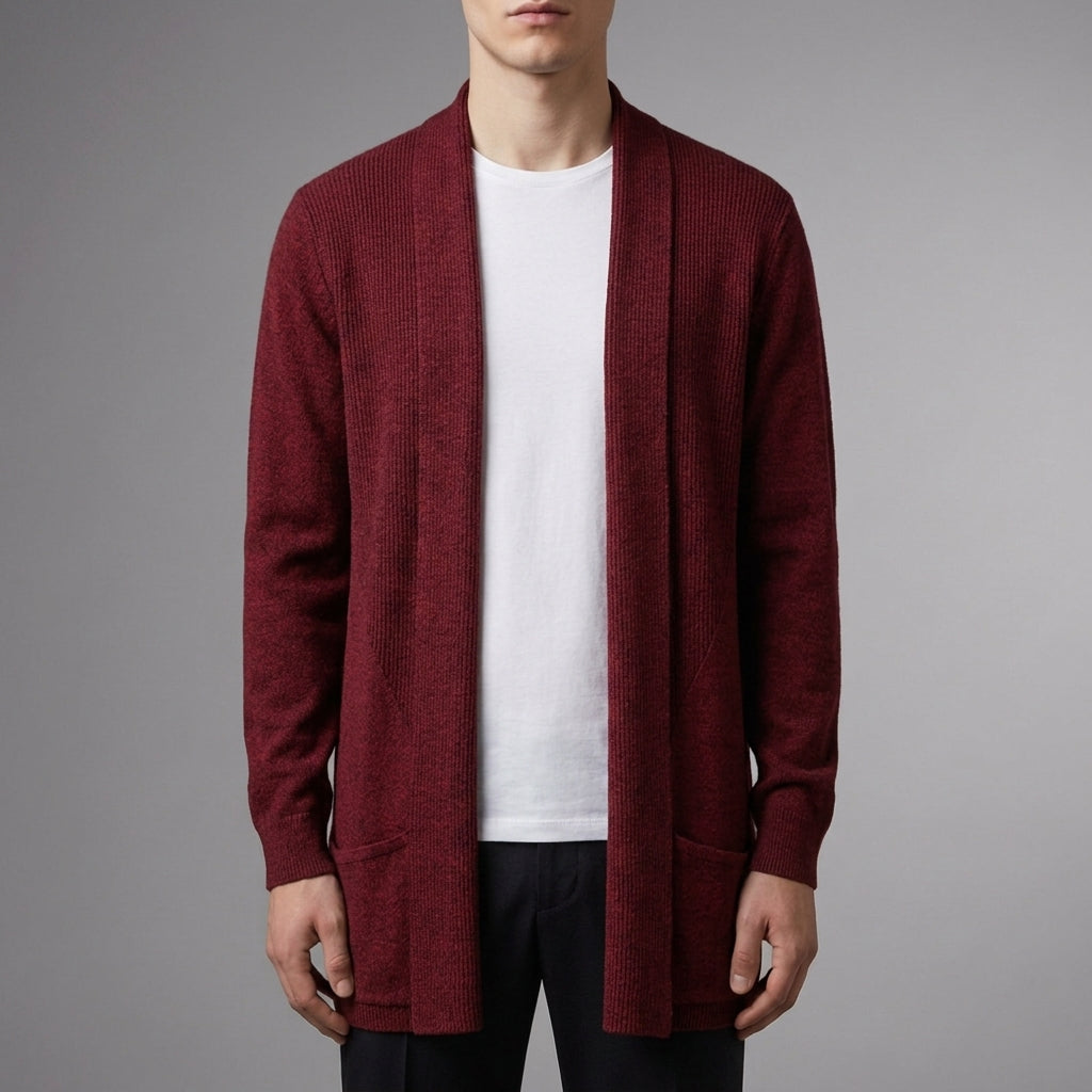 Men's Lightweight Drape Cardigan with Shawl Collar