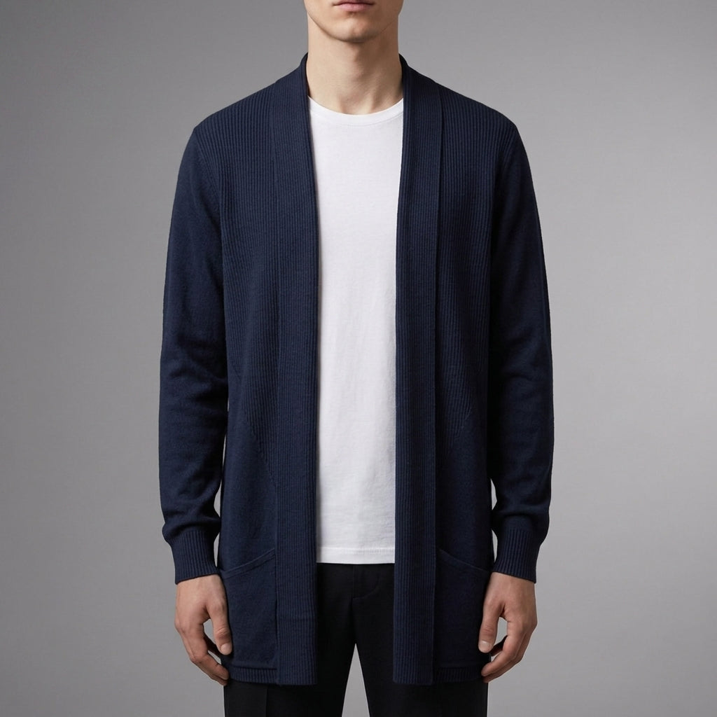 Men's Lightweight Drape Cardigan with Shawl Collar