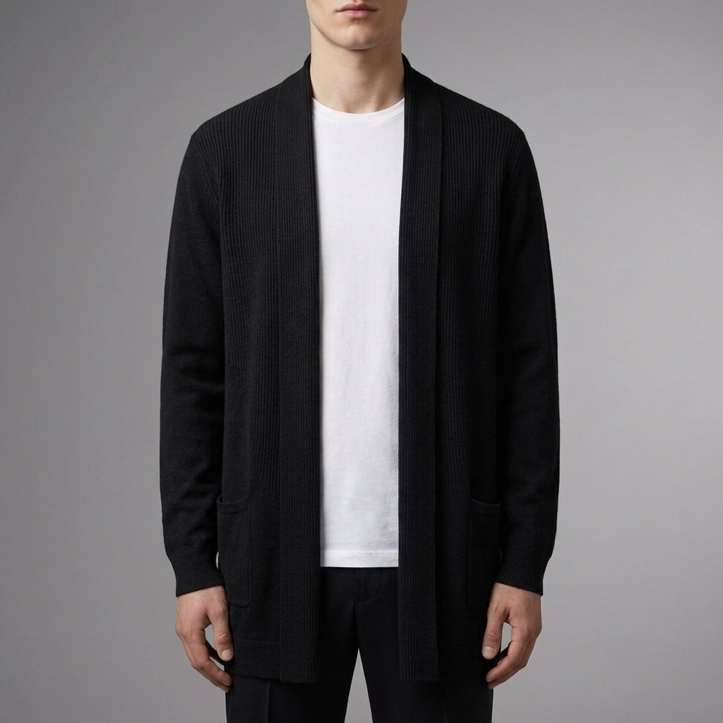 Men's Lightweight Drape Cardigan with Shawl Collar