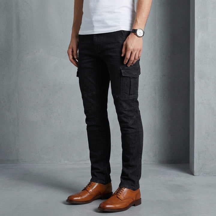 Men's Stretch Denim Cargo Jeans in Slim Fit
