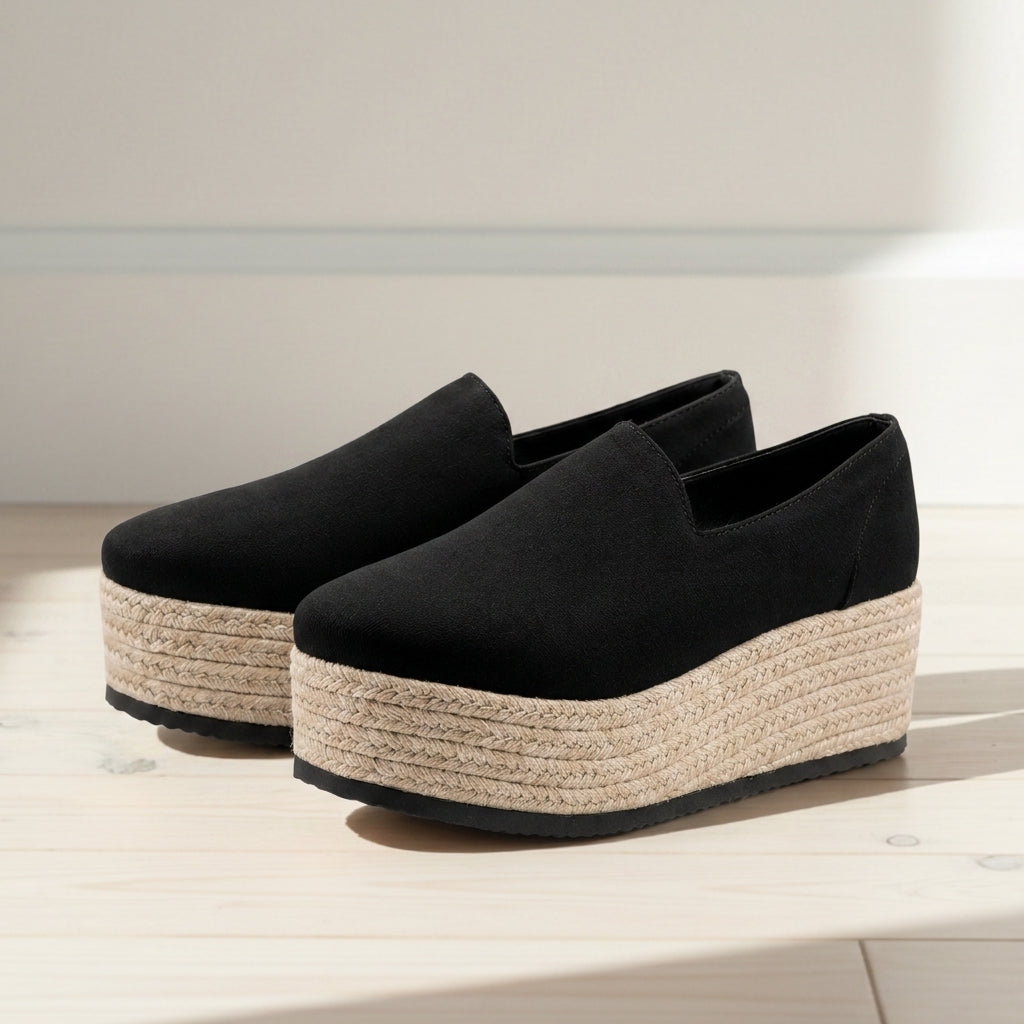 Women's Leopard Print Platform Espadrille Slip-Ons