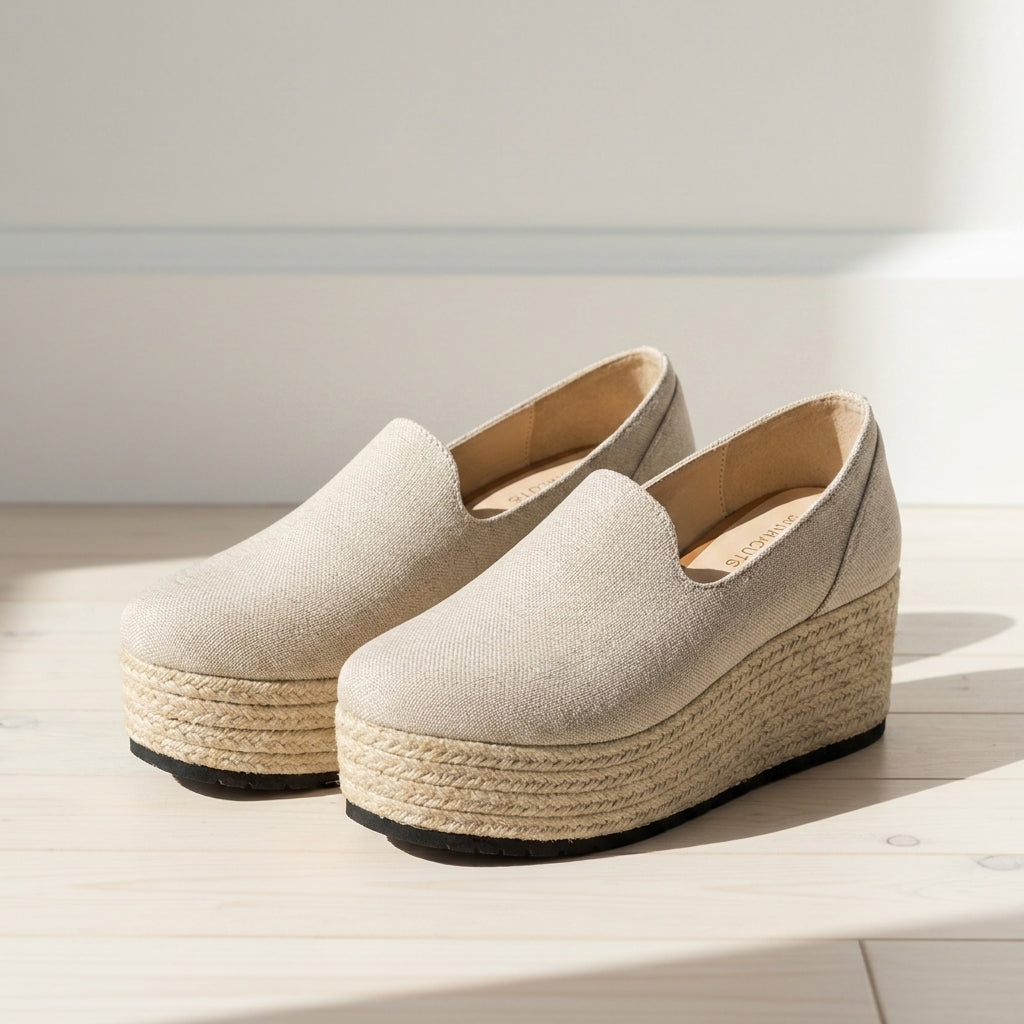 Women's Leopard Print Platform Espadrille Slip-Ons