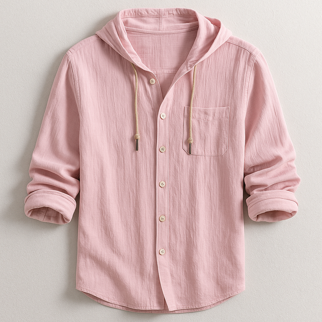 Men's Hooded Button Up Shirt