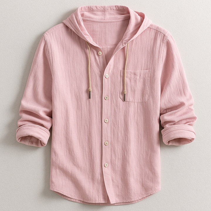 Men's Hooded Button Up Shirt