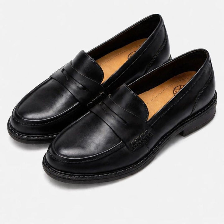 Women's Leather Penny Loafers with Orthopedic Insole